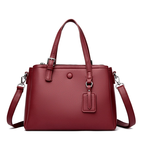 Damen Handtasche Mit Litchi Muster PU Leder Große Kapazität Vintage Umhängetasche Mit Abnehmbarem Gurt Elegant