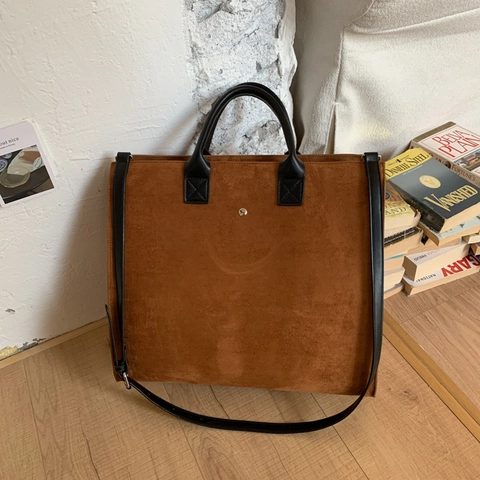 Große Kapazität Tragetasche Leopardenmuster Wildlederoptik Retro Minimalistisch Pendler Schulter Umhängetasche Damen