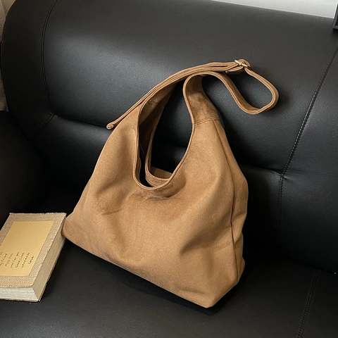 Retro Suède Hobo Tas Voor Dames Luipaardprint Grote Capaciteit Schoudertas Woon-Werkverkeer Verstelbare Riem
