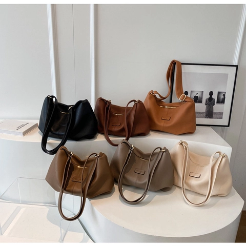 Borsa Hobo Retrò Da Donna Grande Capacità Pelle PU Motivo Litchi Borsa A Tracolla Versatile Da Pendolare Con Tracolla Larga Regolabile