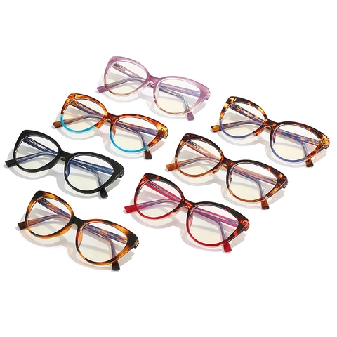 Montura Occhiali Da Gatto Per Donne TR90 PC Anti Luce Blu Lettura Al Computer Retro Moda