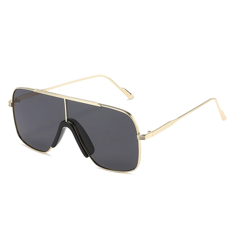 Oversized Shield Sunglasses Fashion Metal Frame UV400 Protection Integrated Large Lens Square Eyewear Women Men Trend