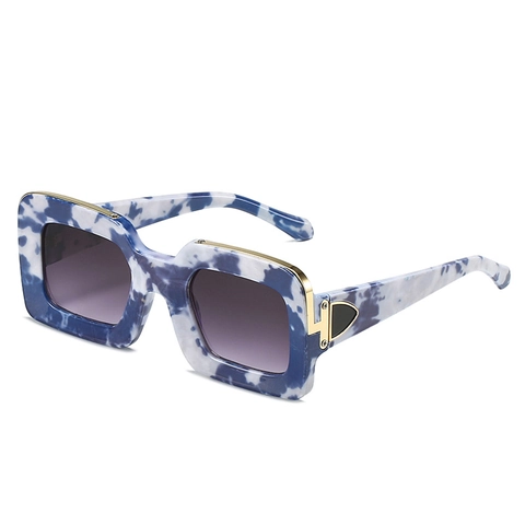 Oversized Square Sunglasses PC Frame AC Lens UV400 Protection Fashion Marble Leopard Print Eyewear For Men Women
