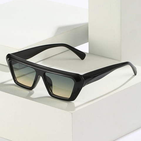 Square Rectangular Sunglasses PC Thick Frame UV400 Protection Fashion Travel Trendy Eyewear For Men And Women