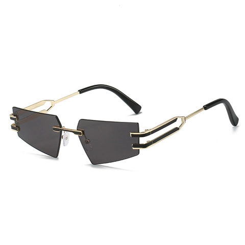 Gafas De Sol Sin Montura Marco De Metal Ojo De Gato Geométrico Protección UV400 Moda Unisex