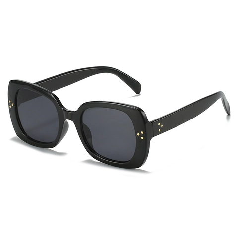 Retro Oversized Square Sunglasses Fashion PC Frame With Rivet Decoration UV400 Protection For Women Outdoor