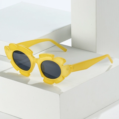 Sonnenbrille In Blumenform Damen Trendy Cat Eye UV400 Schutz PC Rahmen Neuheit Party Spaß Brille Retro Accessoire