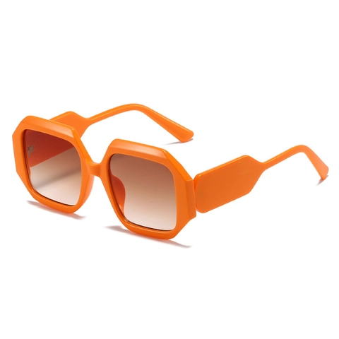 Retro Polygon Oversized Sunglasses For Women UV400 Protection Fashion Candy Color PC Frame Eyewear