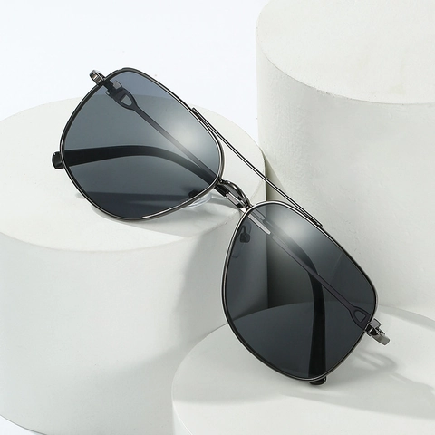 Gafas De Sol Aviador Montura Metálica Puente Doble UV400 Lentes Degradadas Moda Retro Para Hombre Unisex