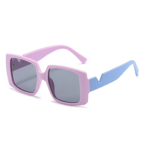 Gafas De Sol Cuadradas Oversize Protección UV400 Montura PC Color Contrastado Patilla Geométrica Moda Viaje Mujeres