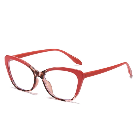 Montatura Occhiali Gatto Donna TR90 Anti Luce Blu Moda Ottica Vintage Colore A Contrasto Elegante
