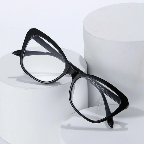 Montatura Occhiali Gatto Donna TR90 Anti Luce Blu Moda Ottica Vintage Colore A Contrasto Elegante