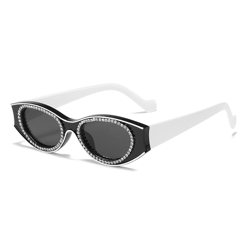 Gafas De Sol Con Diamantes De Imitación Mujeres Retro Marco Ovalado PC Cristal Artificial Color Caramelo UV400 Estilo Y2K