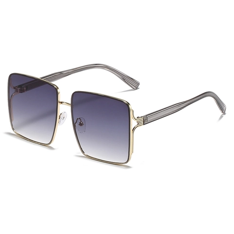 Square Oversized Sunglasses Metal Frame PC Gradient Lens UV400 Protection Retro Fashion Eyewear For Women And Men