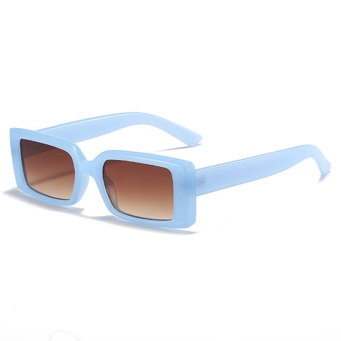 Gafas De Sol Rectangulares Retro Mujeres Protección UV400 Montura PC Color Jelly Moda Vintage Fiesta Viaje