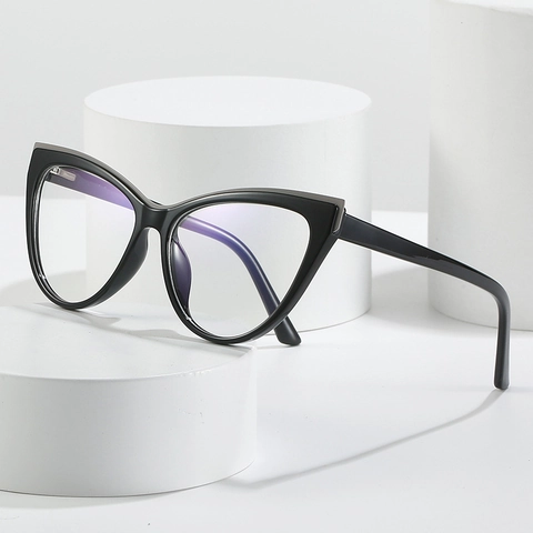 Modische Cat-Eye-Brillengestelle Für Damen TR90 PC Anti-Blaulicht-Blockierung Klare Gläser Trendige Brillen