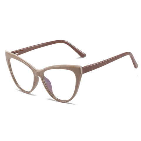 Modische Cat-Eye-Brillengestelle Für Damen TR90 PC Anti-Blaulicht-Blockierung Klare Gläser Trendige Brillen