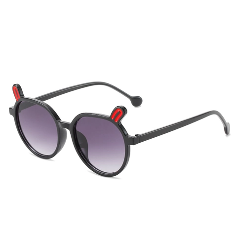 Kids Sunglasses Cute Rabbit Ear Design UV400 Protection PC Frame Round Gradient Lens Candy Color For Toddlers Girls Boys