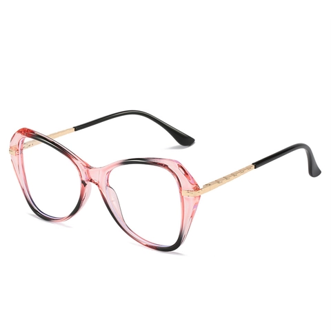 Montatura Occhiali Occhio Di Gatto Farfalla Oversize Anti Luce Blu TR90 Asta In Metallo Unisex
