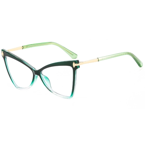 Montatura Occhiali Gatto Da Donna TR90 Metallo Moda Anti Luce Blu Lenti Piane Occhiali Stile Retrò