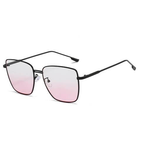 Occhiali Da Sole Quadrati Oversize Montatura In Metallo Protezione UV400 Lenti Sfumate Moda Retro Trendy Per Donna
