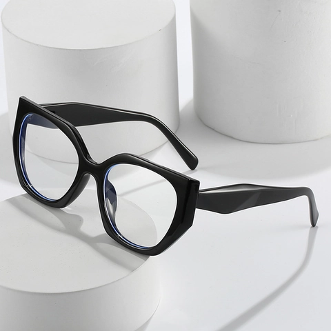 Montature Occhiali Da Vista Cat Eye Da Donna Anti Luce Blu PC Geometrici Oversize Lenti Trasparenti Occhiali Tendenza