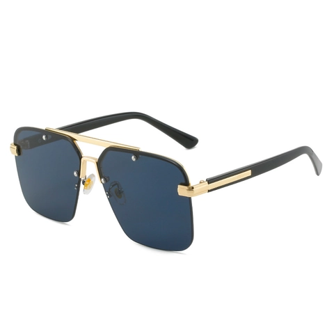 Oversized Square Sunglasses Metal Frame Retro Double Bridge UV400 Gradient Lens Fashion Eyewear Unisex
