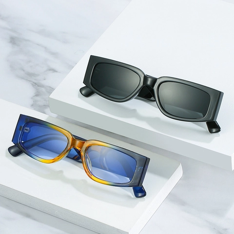 Rectangle Sunglasses PC Frame AC Lens UV400 Protection Retro Vintage Fashion Candy Colors For Women Men Outdoor