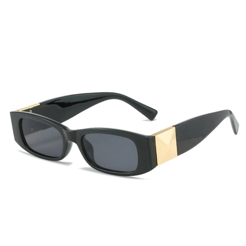 Retro Rectangular Sunglasses PC Frame UV400 Fashion Square Eyewear With Gold Metal Hinge For Men Women Outdoor Travel