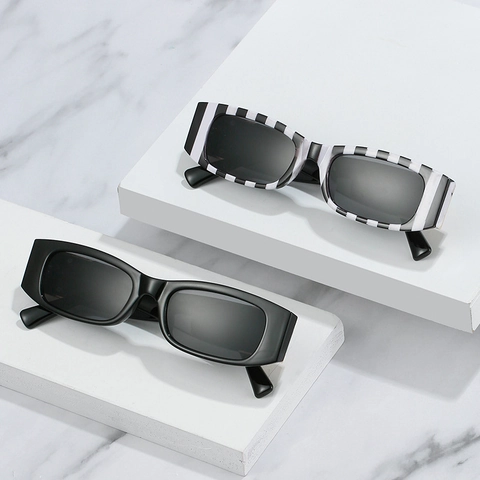Retro Rectangular Sunglasses PC Frame UV400 Fashion Square Eyewear With Gold Metal Hinge For Men Women Outdoor Travel