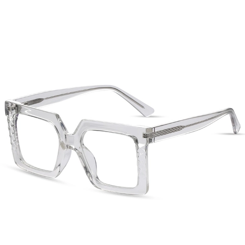 Montature Per Occhiali Da Vista Quadrati Da Donna Di Tendenza PC Anti Luce Blu Occhiali Decorativi Elegante Trama A Rombi