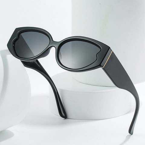 Gafas De Sol Retro Ovaladas Ojo De Gato Detalle Marco Corazón Material PC Protección UV400 Moda