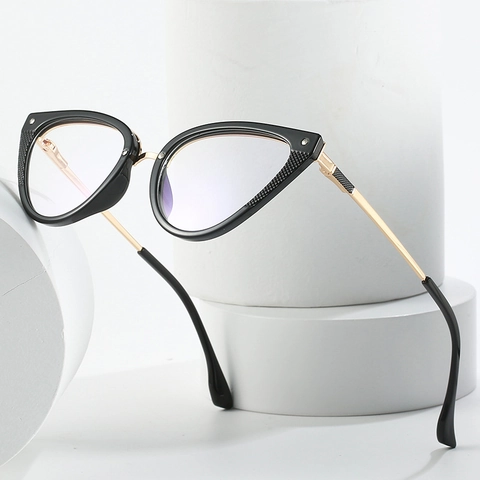 Montatura Occhiali Gatto Donna Anti Luce Blu TR90 Aste Metallo Retro Tendenza Ottici