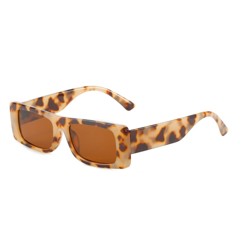 Retro Rectangle Sunglasses Vintage Small Frame UV400 Protection Fashion PC Chunky Eyewear For Women Men