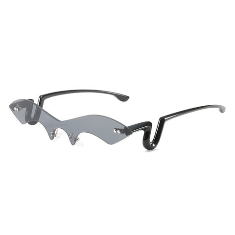 Occhiali Da Sole Irregolari Senza Montura Ala Di Pipistrello Lente A Onda Stile Y2K Protezione UV400 Per Donne