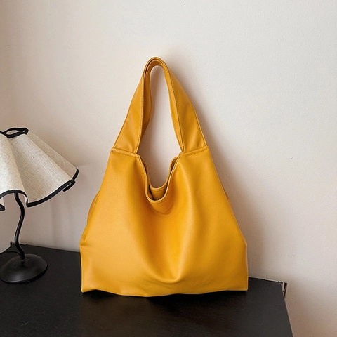 Grote Capaciteit Tote Bag PU Leer Zachte Minimalistische Schouder Hobo Tasche Chic Forens Handtas Voor Vrouwen Eenvoudig Dagelijks