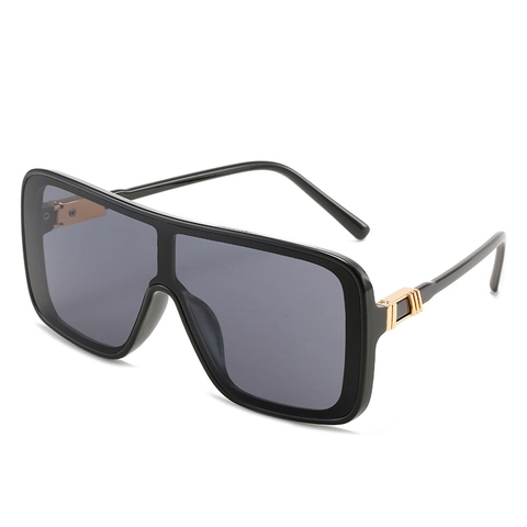Oversized Square Sunglasses Women PC Frame UV400 Protection Gradient Lens Fashion Streetwear Metal Hinge Decor