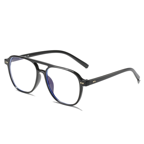 Aviator Optical Glasses Frame Anti Blue Light Double Bridge Pilot Square Retro Fashion Eyewear Unisex Rivet PC