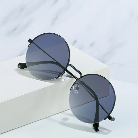 Occhiali Da Sole Tondi Vintage Montatura In Metallo Protezione UV400 Occhiali Da Moda retrò Per Uomo E Donna Lenti A Specchio