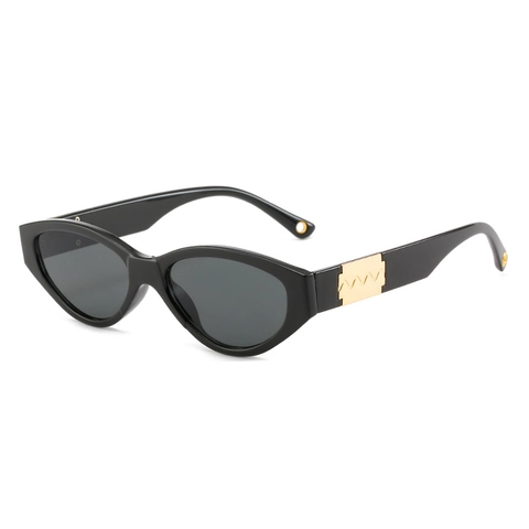 Occhiali Da Sole Vintage Cat Eye Da Donna Montura In PC Alla Moda Con Decorazione A Onde Dorate Protezione UV400