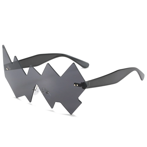 Gafas De Sol Únicas Con Forma De Rayo Sin Montura Lente De PC Protección UV400 Fiesta Moda Y2K Unisex
