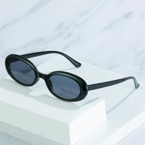 Retro Ovale Sonnenbrille Für Damen Herren PC Rahmen AC Linse UV400 Schutz Kleiner Rahmen Mode Y2K Brillen