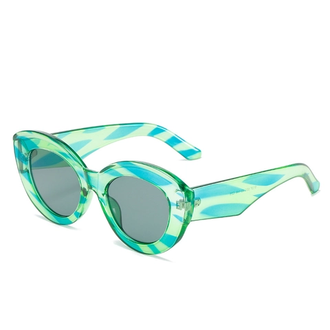 Occhiali Da Sole Retro Cat Eye Protezione UV400 Montura In PC Sovradimensionata Colori A Righe Per Donna