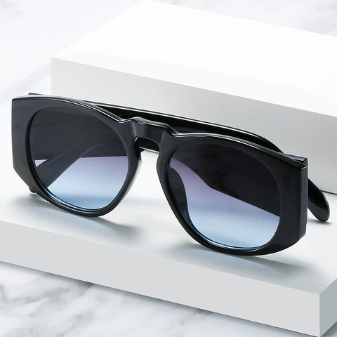 Lunettes De Soleil Rondes Rétro Pour Femmes Et Hommes Protection UV400 PC Monture Épaisse Mode Surdimensionnée