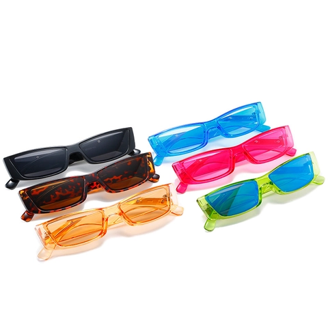 Gafas De Sol Rectangulares Vintage Para Mujeres Hombres Protección UV Montura PC Cat Eye Moda Estrecha Con Decoración De Metal