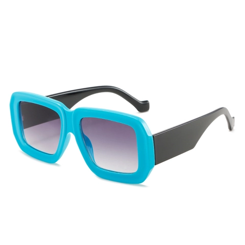 Grote Vierkante Zonnebril PC Montuur UV400 Bescherming Verloopglazen Retro Mode Trendy Brillen Voor Dames