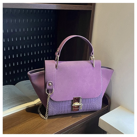 Borsa A Tracolla Motivo Coccodrillo Pelle PU Texture Opaca Borsa A Spalla Con Tracolla A Catena Chiusura Per Donna
