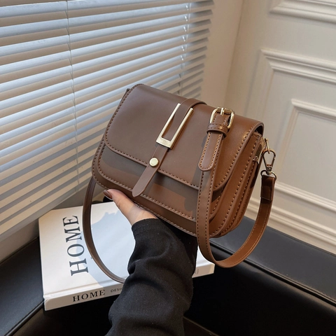 Borsa A Tracolla Vintage In Pelle PU Piccola Borsa A Spalla Quadrata Con Fibbia Magnetica E Tracolla Regolabile Per Donna Daily
