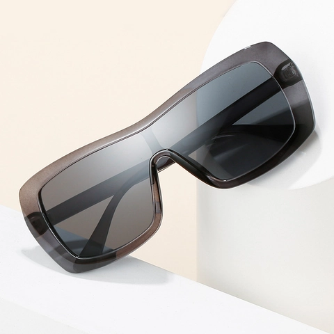 Oversized Shield Sunglasses Fashion Square One Piece Lens UV400 Protection PC Frame Retro Candy Colors For Women Men