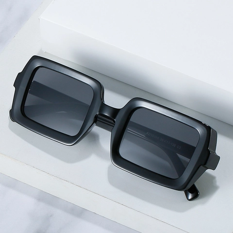 Lunettes De Soleil Carrées Rétro Monture PC Épaisse Protection UV Hip Hop Streetwear Tendance Unisexe